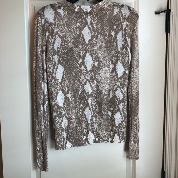 Snakeskin Print Loft V Neck Cardigan - S - Picture 3 of 4